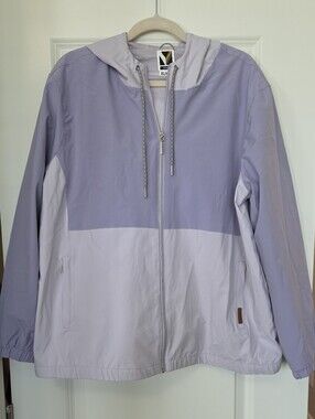 Voyager Lavender Lightweight Hooded Windbreaker Jacket XL Gorpcore Outdoor